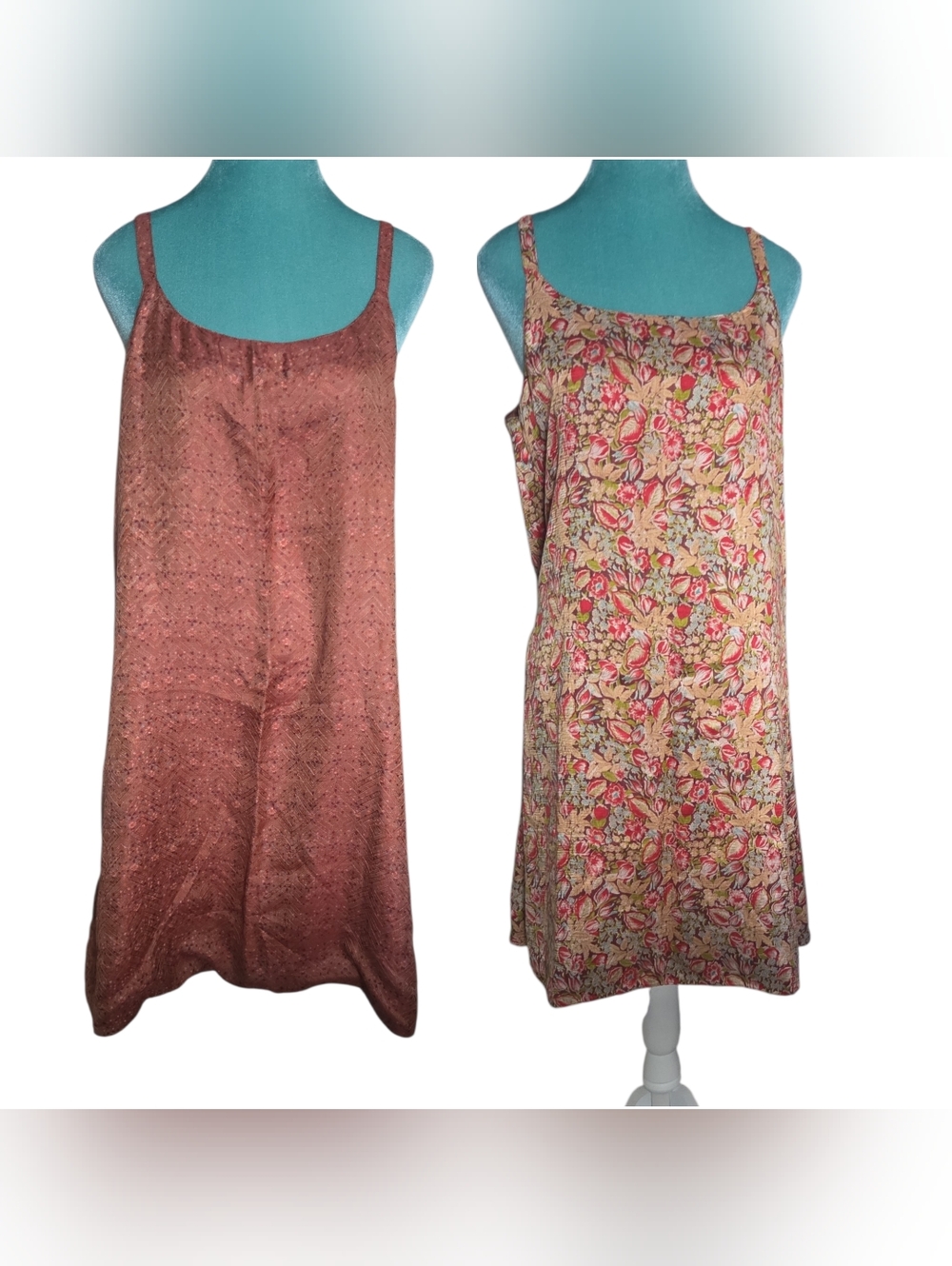 Anthropologie Silk Route 100% Silk Spaghetti Strap Reversible Slip Dress India